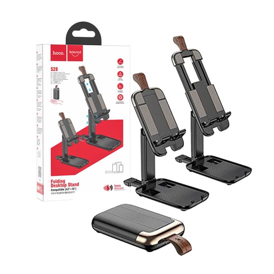 Hoco Suporte de Mesa Dobrável S28 Dawn para Smartphones e Tablets (4,7"-14,0") Preto Hoco Suporte de Mesa Dobrável S28 Dawn para Smartphones e Tablets (4,7"-14,0") Preto